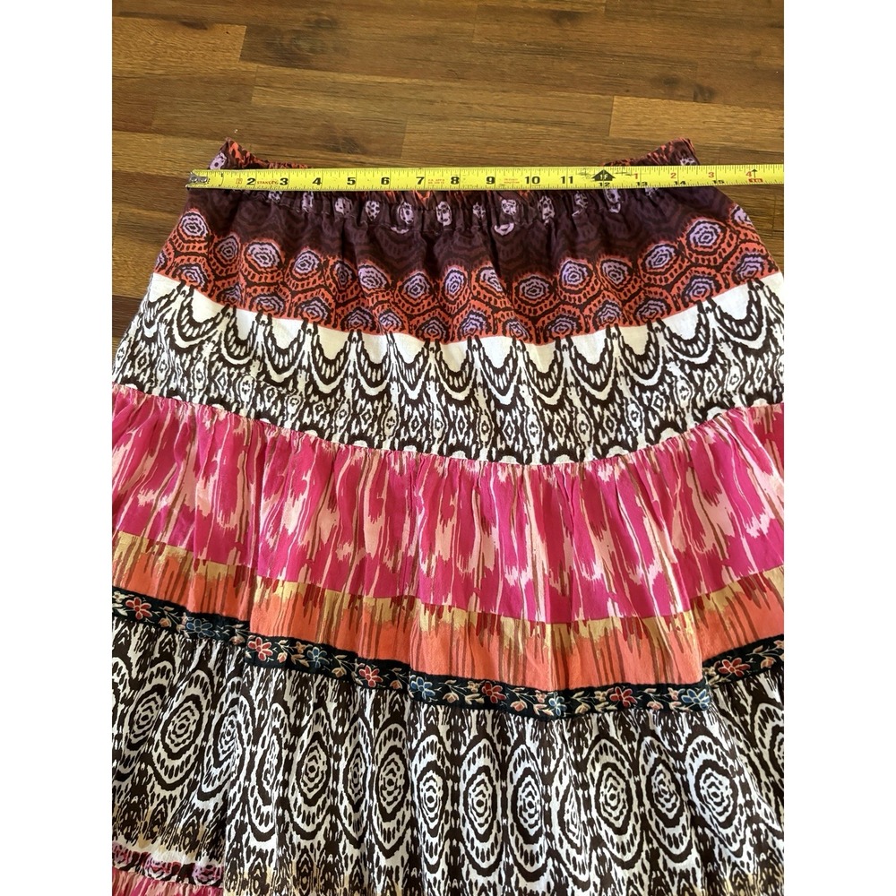 Notations Peasant Maxi Skirt Women's SMALL‎ / MEDIUM Crinkle Pull On Elastic - Picture 6 of 16